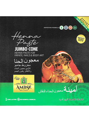 Amina Jumbo Organic Natural Instant Henna Herbal Mehndi Cone, 12 Pieces, Black