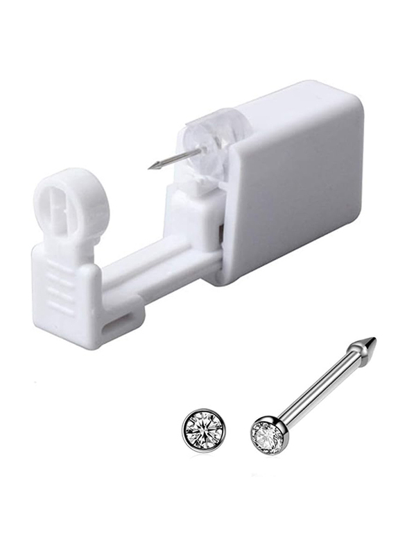 La Perla Tech Disposable Safe Sterile Ear and Nose Piercing Gun, White