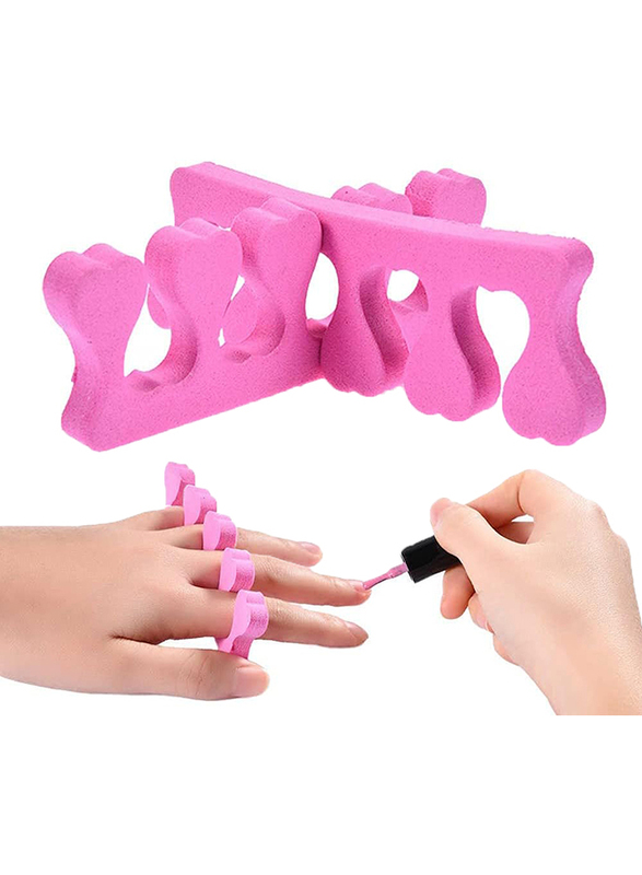 Soft Foam Sponge Finger Separator Nail Art, 50 Pieces, Pink
