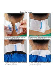 Disposable Barber Paper Neck Strips for Salon Haircut Styling, 5 Pieces, White