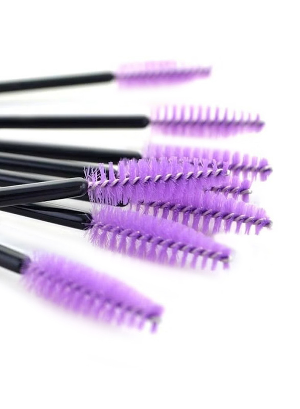 La Perla Tech Disposable Eyelash Lash Brush, 50 Piece, Purple