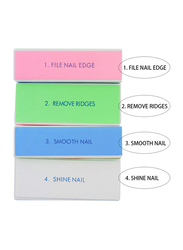 Nibiru 100/180 Grit Nail Files + Rectangular Art Care Buffer Block + Handle Nail Scrubbing Brush Professional Manicure Tools Kit 18-Piece, Multicolour