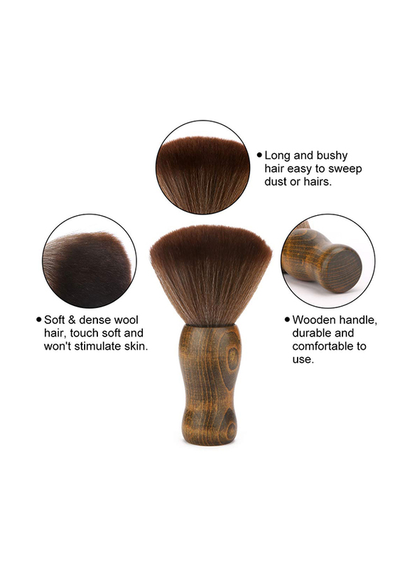 Barber Cleaning Neck Face Duster Brush, Brown