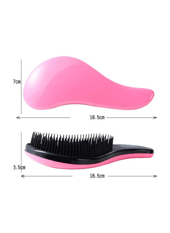 Salon Styling Tamer Massage Hair Tangle Detangling Hair Brushes, Black/Pink