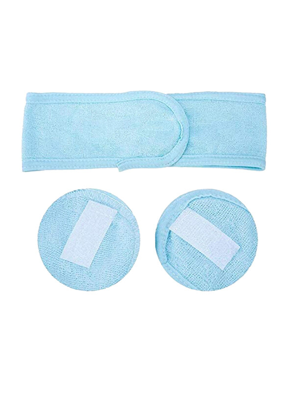

Brnoo Soft Terry Cloth Facial Spa Make Up Hair Headband, Blue