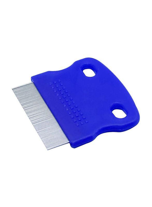 Stainless Steel Teeth with Ergonomic Grip Handle Dog Comb for Removes Tangles and Knots, Blue