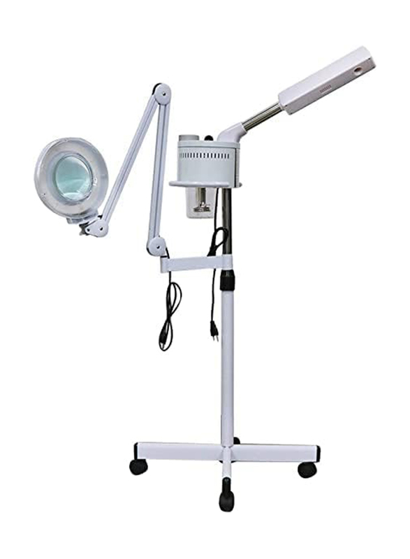 La Perla Tech Facial Steamer with 5X Magnifying Lamp, White