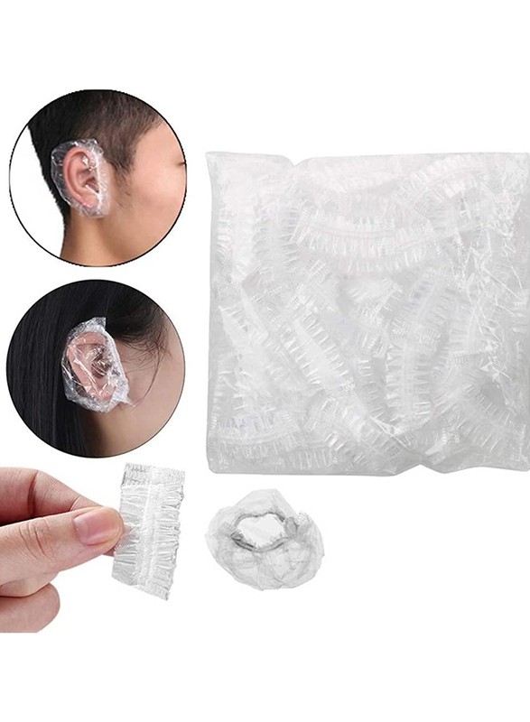 La Perla Tech Disposable Plastic Bath Shower Ear Cover, 100 Pieces