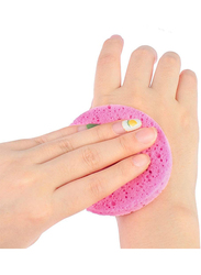 La Perla Tech Reusable Compressed Cellulose Face Round Sponge, 4 Pieces, Pink