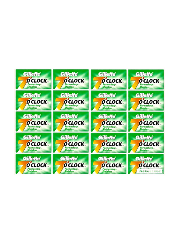 7 O'clock Super Stainless Double Edge Safety Razor Blades, 100 Pieces