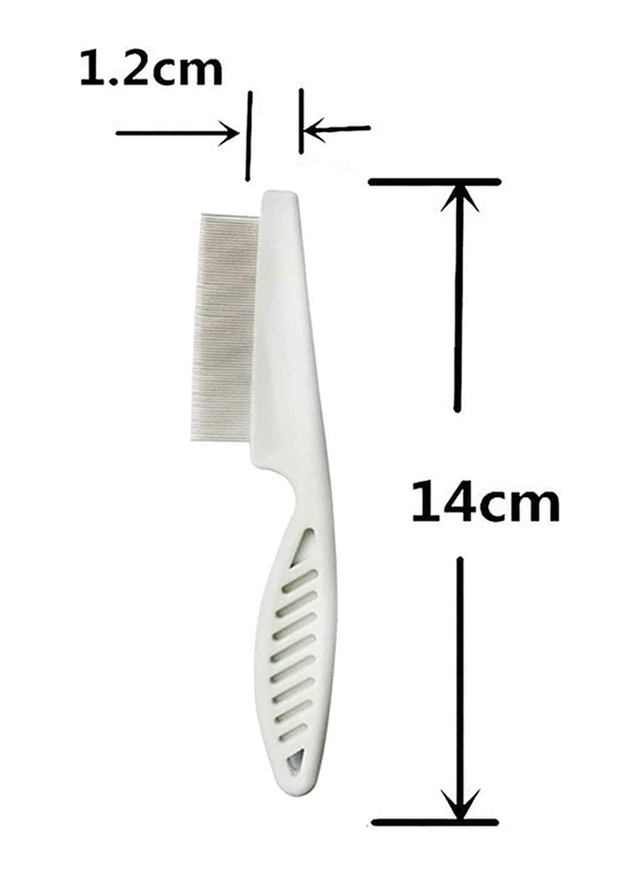 Stainless Steel Pin Pet Grooming Tool Flea Lice Removal Comb for Dogs & Cats, White
