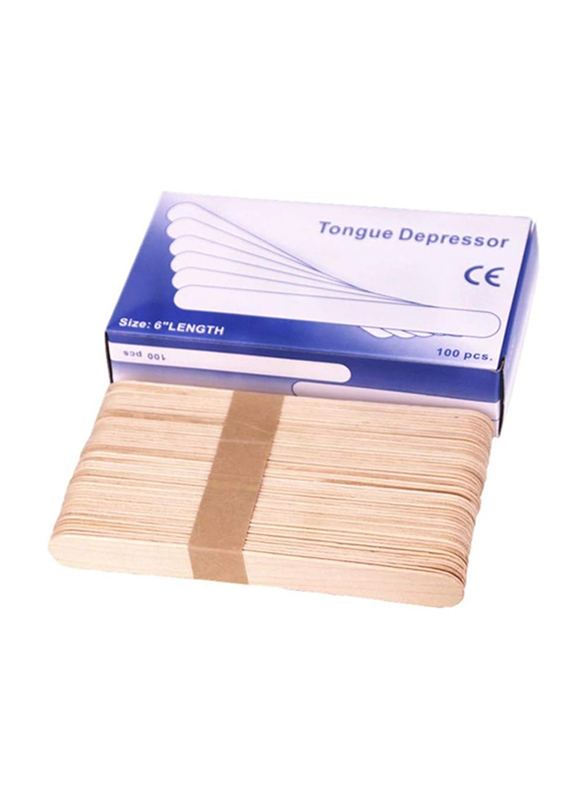 La Perla Tech Disposable Wooden Tongue Depressor Waxing Spatula, 100 Pieces