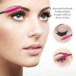 Disposable Eyelash Mascara Brushes Makeup Tool, Pink/Black