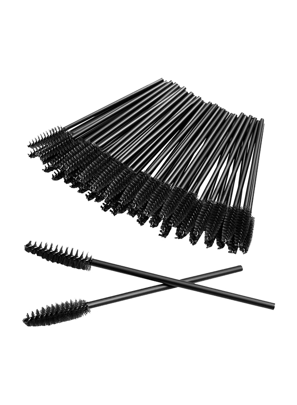 Disposable Eyelash Brush, 50 Pieces, Black