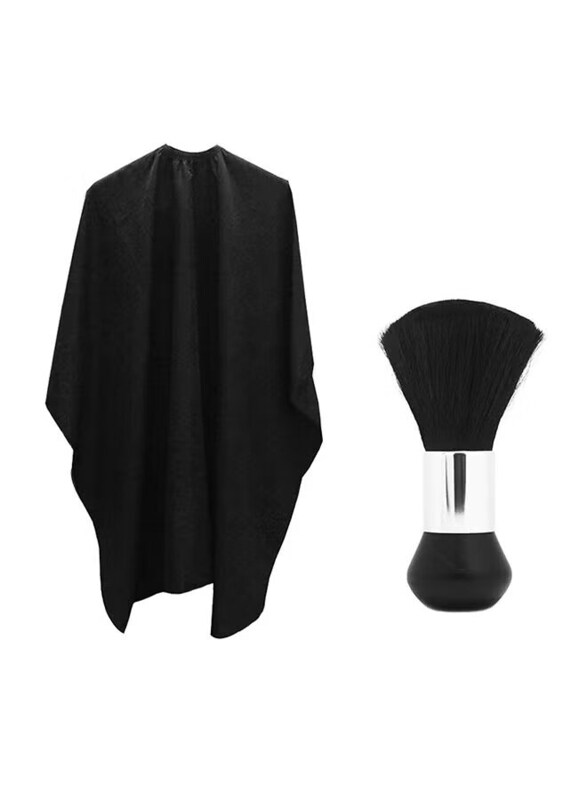 

SourceTon Professional Hair Salon Nylon Cape with Neck Duster, Black, One Size