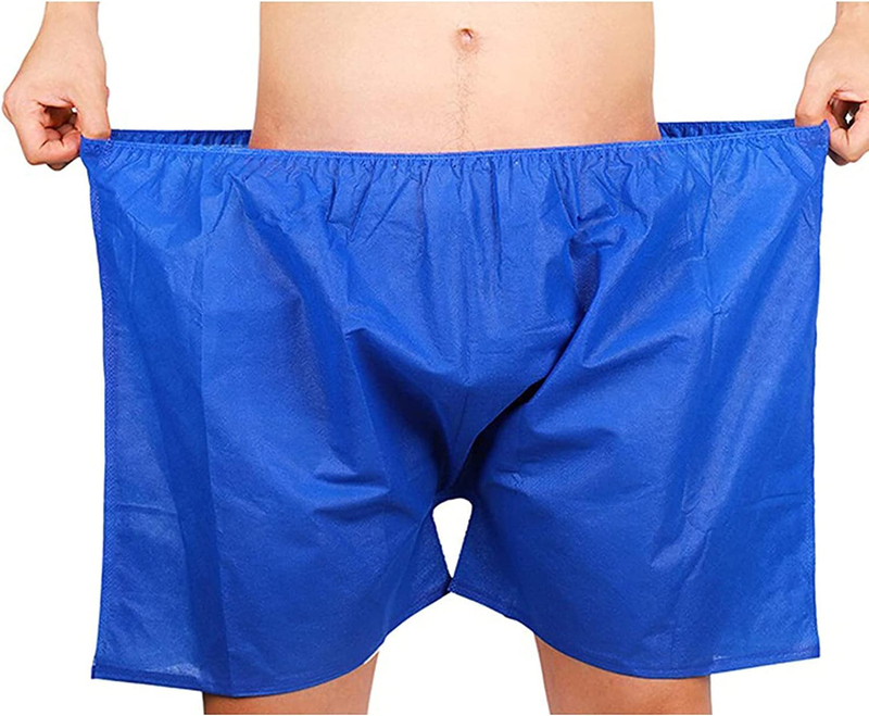 Disposable Non-Woven Spa Elastic Shorts for Women and Men, Blue