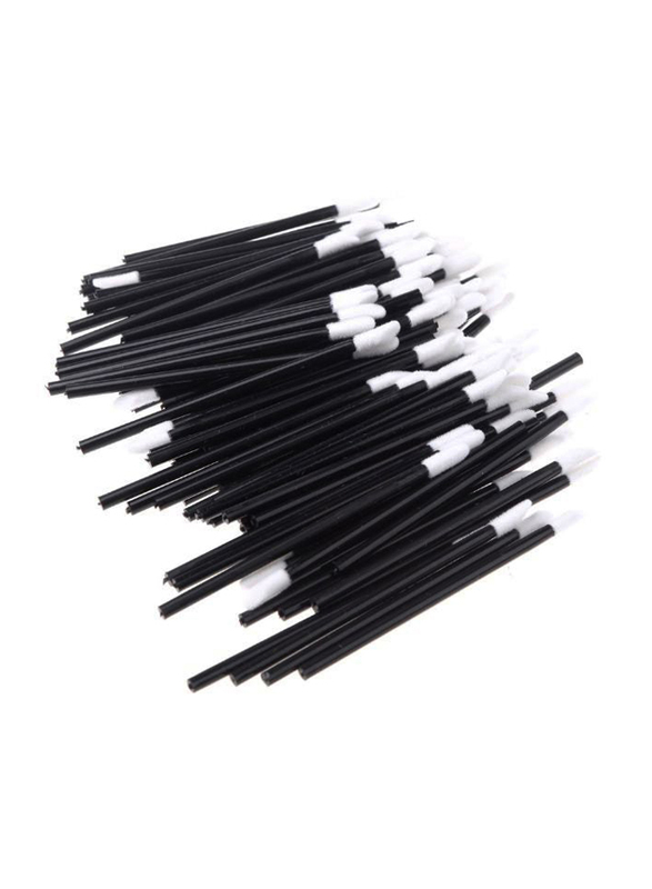 Disposable Lip Gloss Applicator Brush Set, 100 Pieces, Black/White