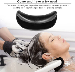 Anself Salon Silicone Neck Rest Hair Washing Sink Basin Tool, Black