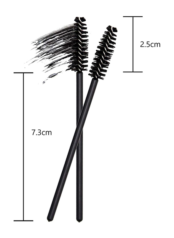 Disposable Brush Kits for Eyelash Extensions & Eyebrow Brush, 50 Pieces, Black