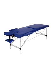 Aluminum Alloy Solid Wood Frame Foldable Portable High Density Sponge Massage Bed Table, Blue/White