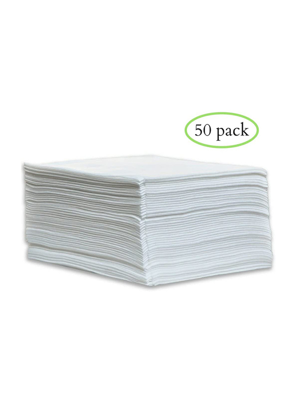 La Perla Tech Personal Hygiene Disposable Towel, 50 Pieces, White