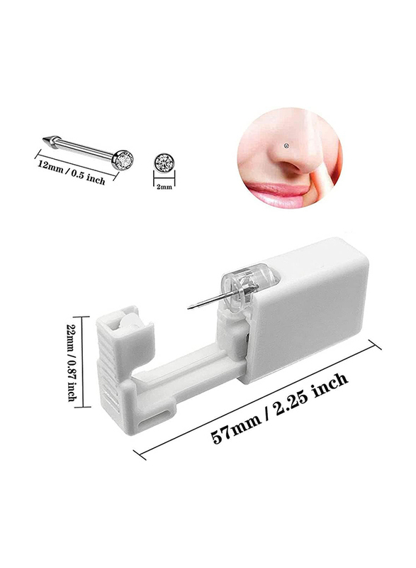 Disposable Safe Sterile Ear and Nose Piercing Gun, White