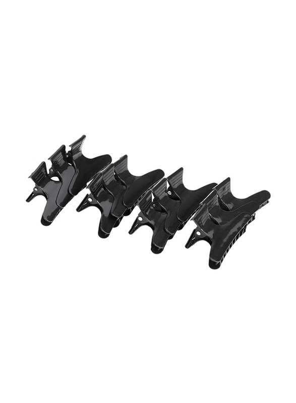 Butterfly Hair Clip Set, Black, 12 Pieces