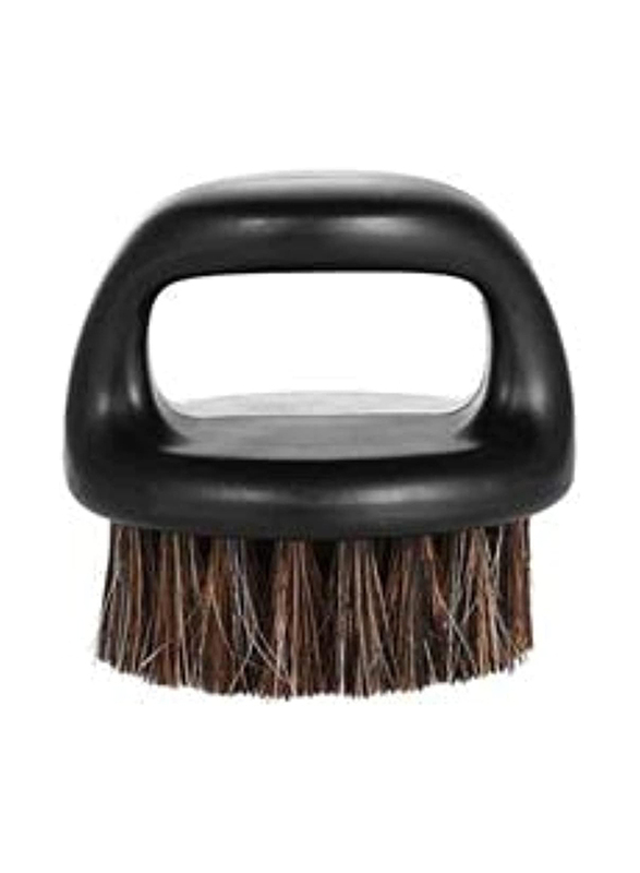 Horse Bristle Portable Cleaning Beard Brush for All Hair Types, Black