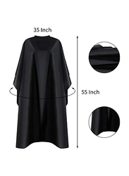 Professional Hair Cutting Cape, Black, 6 Pieces