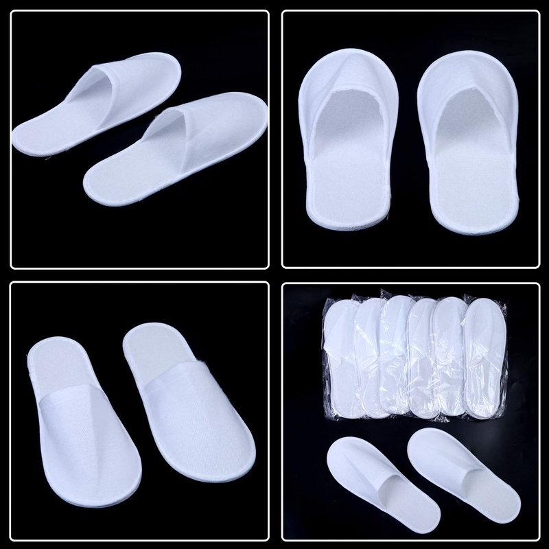 St Ives S Aneco Disposable Spa Slippers, 12 Pairs, Fits up to US Men Size 10 and Women Size 11, White