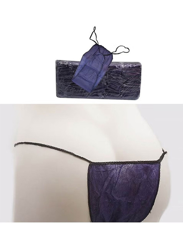 La Perla Tech Disposable G-string Non-Woven Thong T Type Panties, Sauna-WAX, 100 Piece, Blue