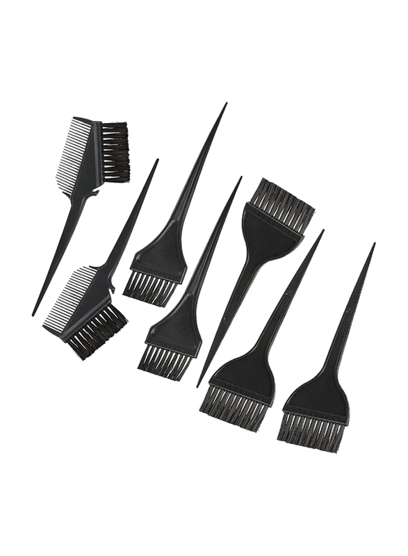 Hair Coloring Brush Set, 7 Pieces, Black