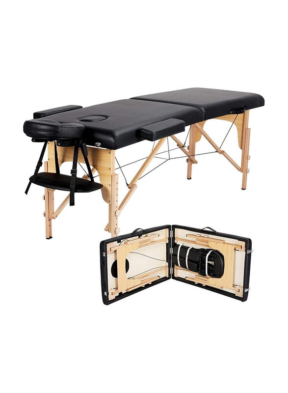 

La Perla Tech Portable Massage Table, Black/Brown