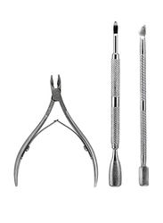 I.E. Stainless Steel Nail Tool Kits, 3 Pieces, Silver