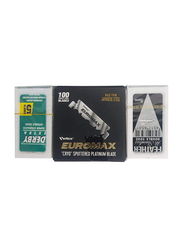 Feather Hi-Stainless Safety Shaving Razor Blades, 5 Pieces + Euromax Platinum Blade, 100 Pieces + Derby 5 Blades Set, Silver