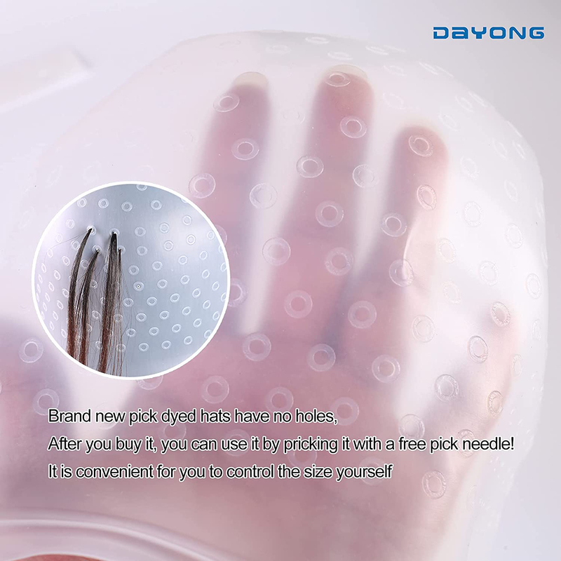 Dayong Professional Silicone Highlighting Cap with Metal Hooks, Clear