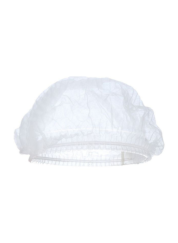 30 x 10 x 30cm Non-woven Disposable Pleated Anti Dust Bath Caps for All Hair Types, White, 200-Pieces