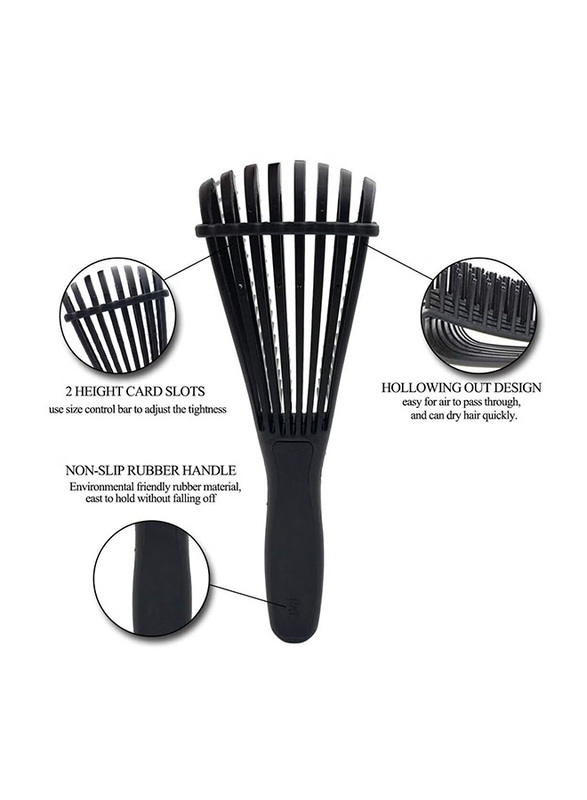 La Perla Tech ProBeauty Uae Natural Wet Hair Detangler Brush for Kinky Curly Hair, Black, 1 Piece