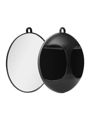 La Perla Tech Lightweight Handheld Round Hairdressing Mirror, Black