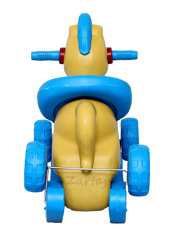 Zartaj Rocking Baghi Horse with Wheels & Seat, Ages 2+, Gold/Blue