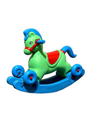 Jumbo Rocking Horse with Wheels, Ages 2+, Green/Blue/Red