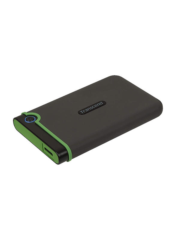 Transcend 2TB HDD Storejet 25M3S External Portable Hard Drive, USB 3.1, Silver/Green