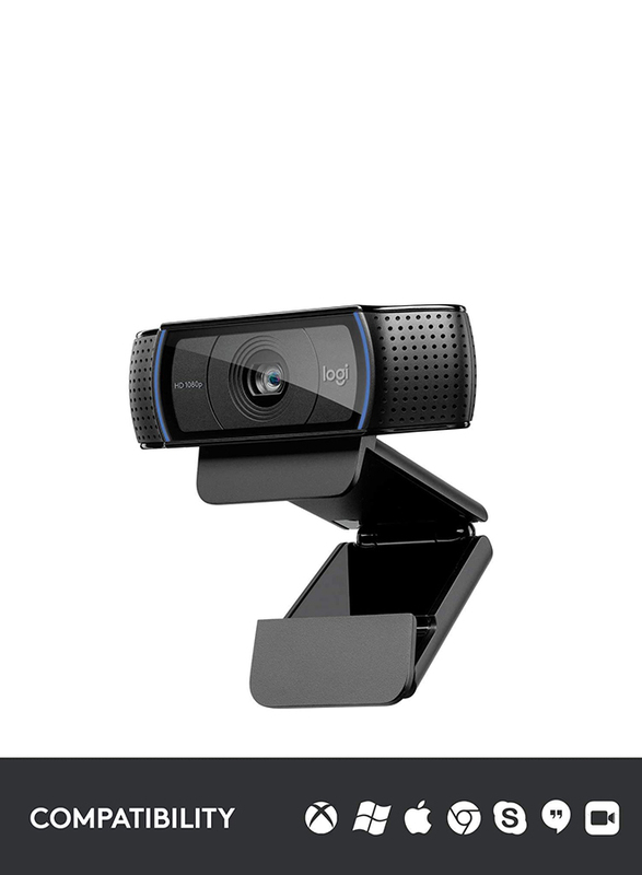 Logitech C920 Hd Pro 1080P Full Hd Webcam, Black