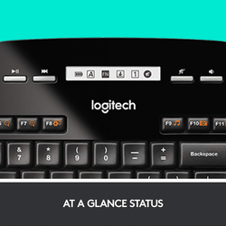 Logitech MK710 Wireless Keyboard and Mouse Combo Set with 2.4GHz Advanced Wireless Mouse & Multimedia Keys, 3-Year Battery Life, English/Arabic Keyboard, Black