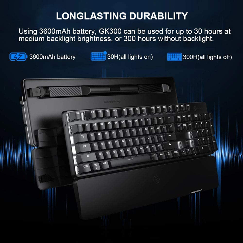 GameSir GK300 Wireless Mechanical Gaming Keyboard for PC, Grey