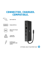 HP Travel USB-C Multi Port Hub for Laptop 7.01/2/14cm, Black