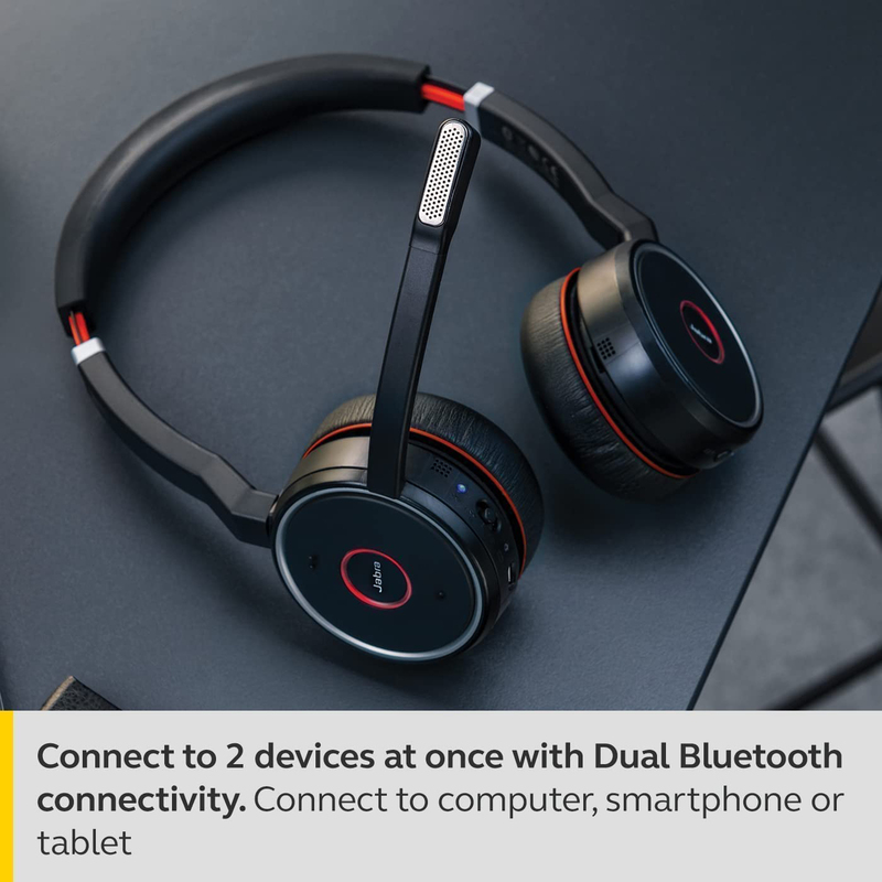 Jabra Evolve 75 Wireless On-Ear Noise Cancelling Headphones, Black