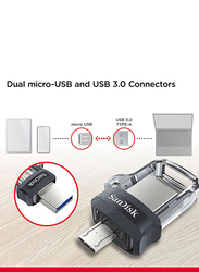 Sandisk 256GB Ultra Dual M3.0 USB Flash Drive, Black