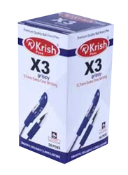 Krish 50-Piece X3 Ball Pen Set, 0.7mm, Blue