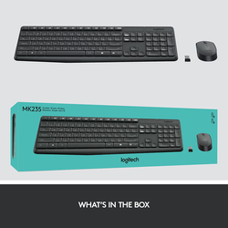 Logitech MK235 Wireless English Keyboard, Black
